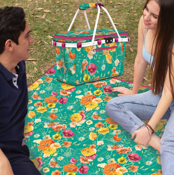 Picnic Rug - Bright Poppies
