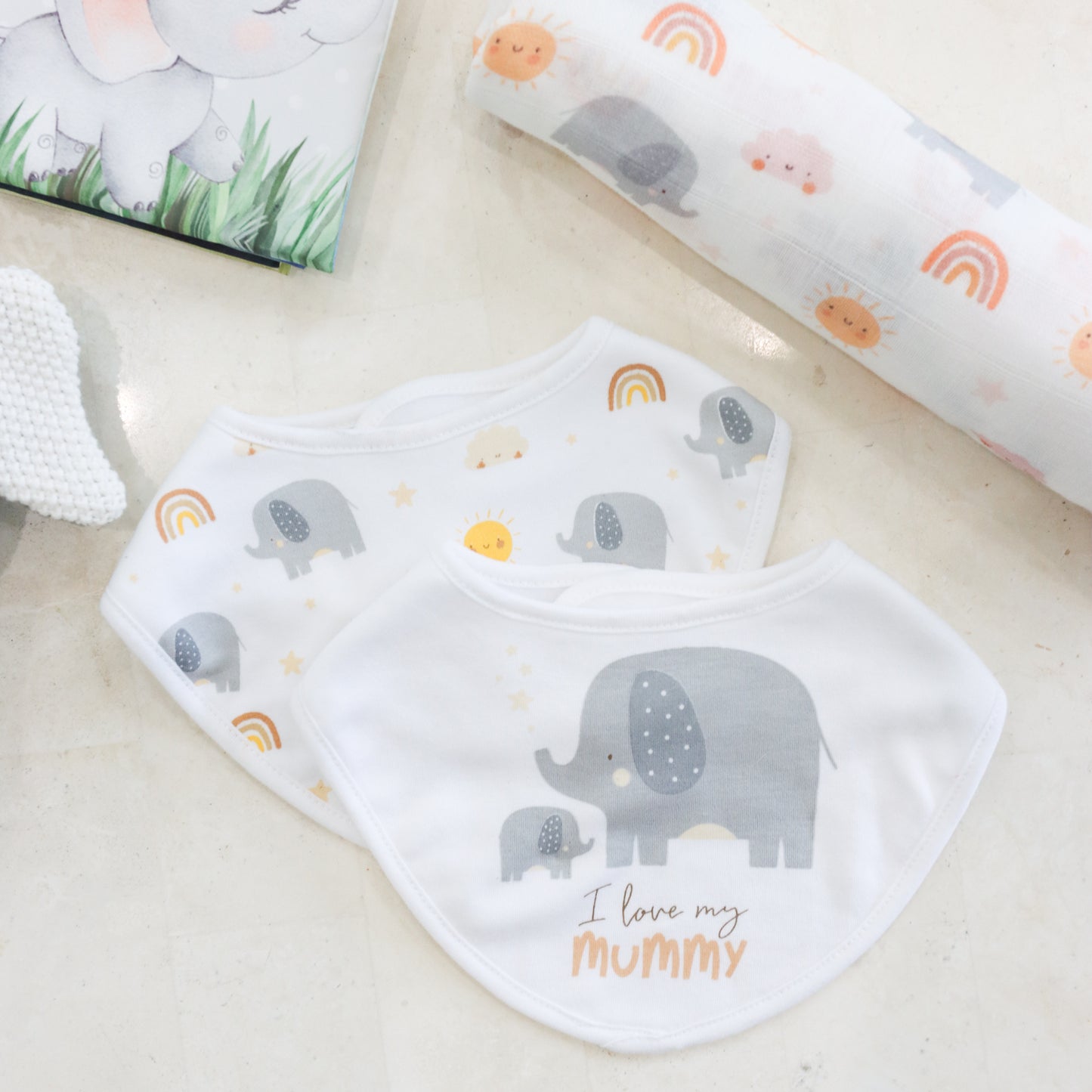 Ellie Elephant Muslin Wrap