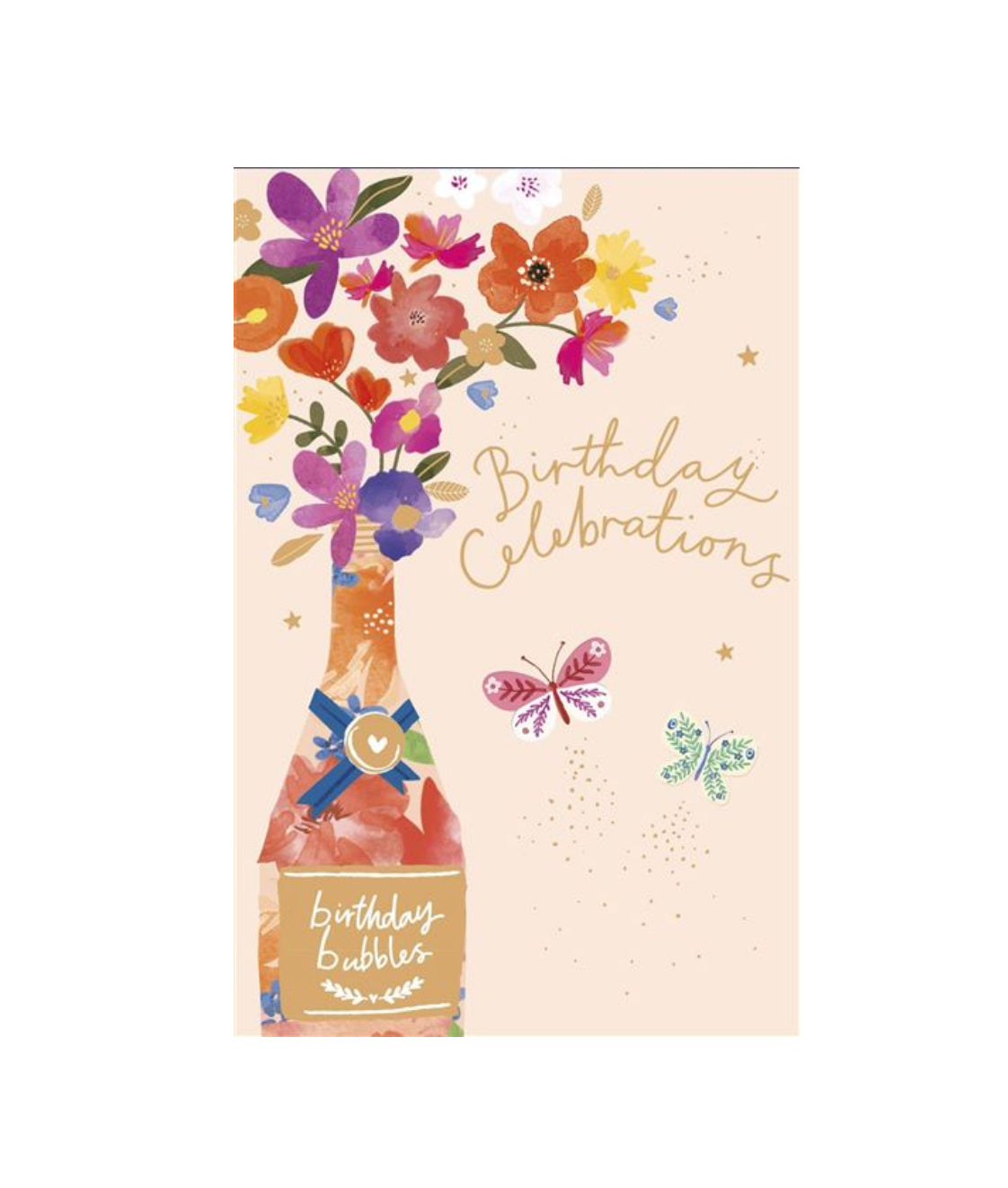 Card - Birthday Celebrations (Champagne Flowers)
