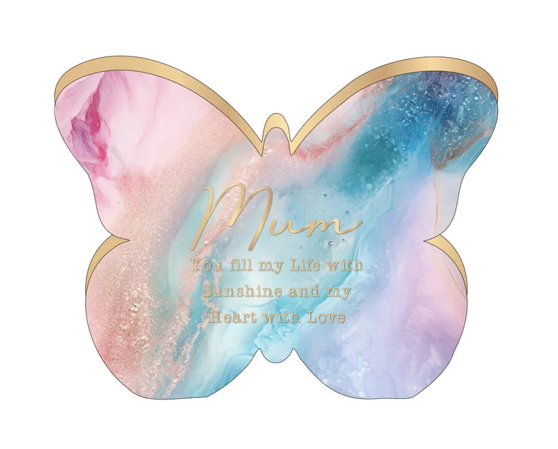 Dazzle Delight Butterfly Plaque - Mum