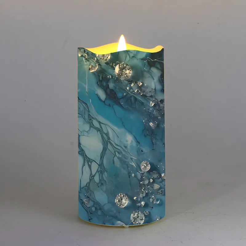Twilight LED Candle - Aqua Crystal