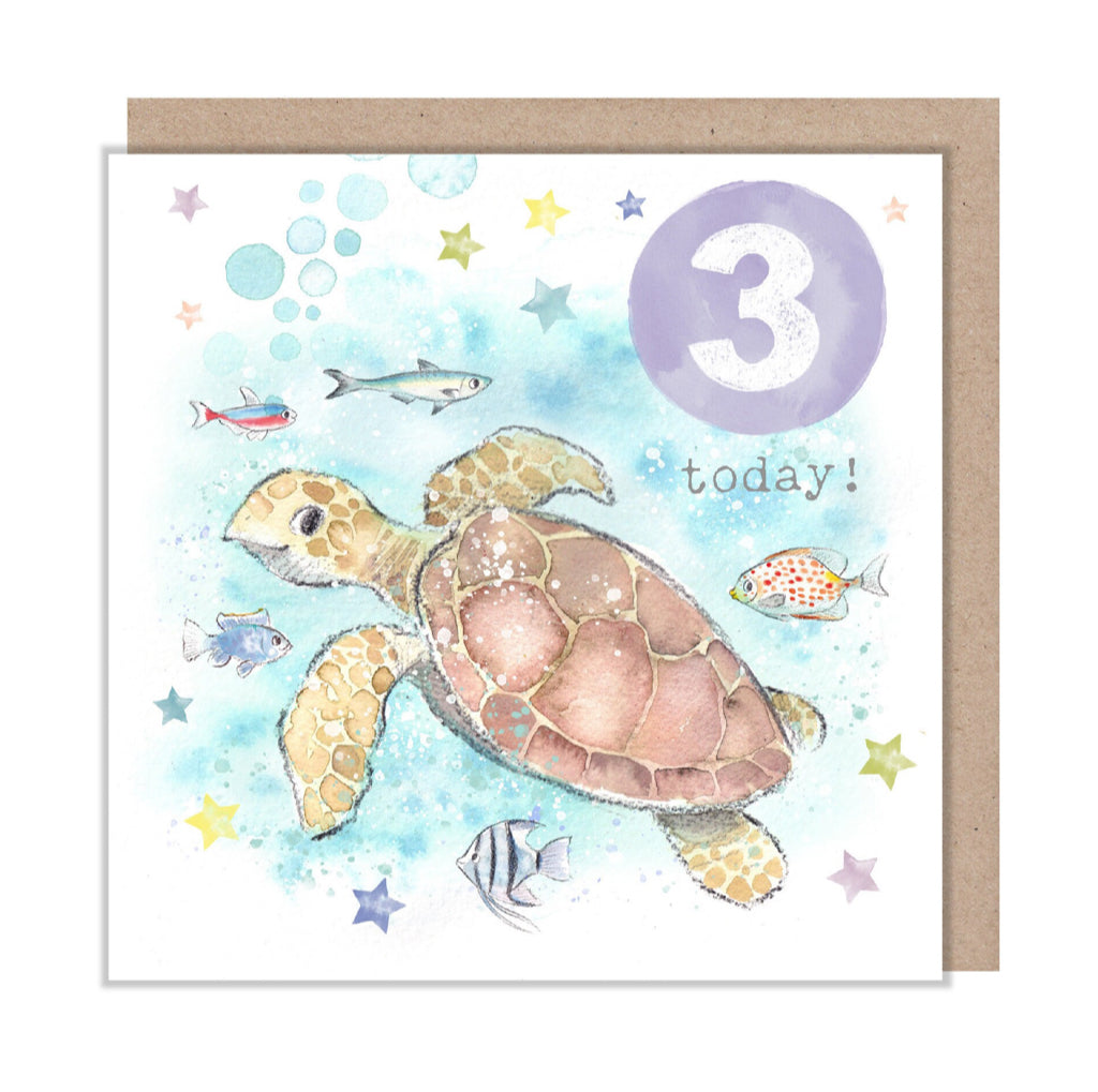 Paper Shed Design Card - Sea Turtle and Fish Age 3