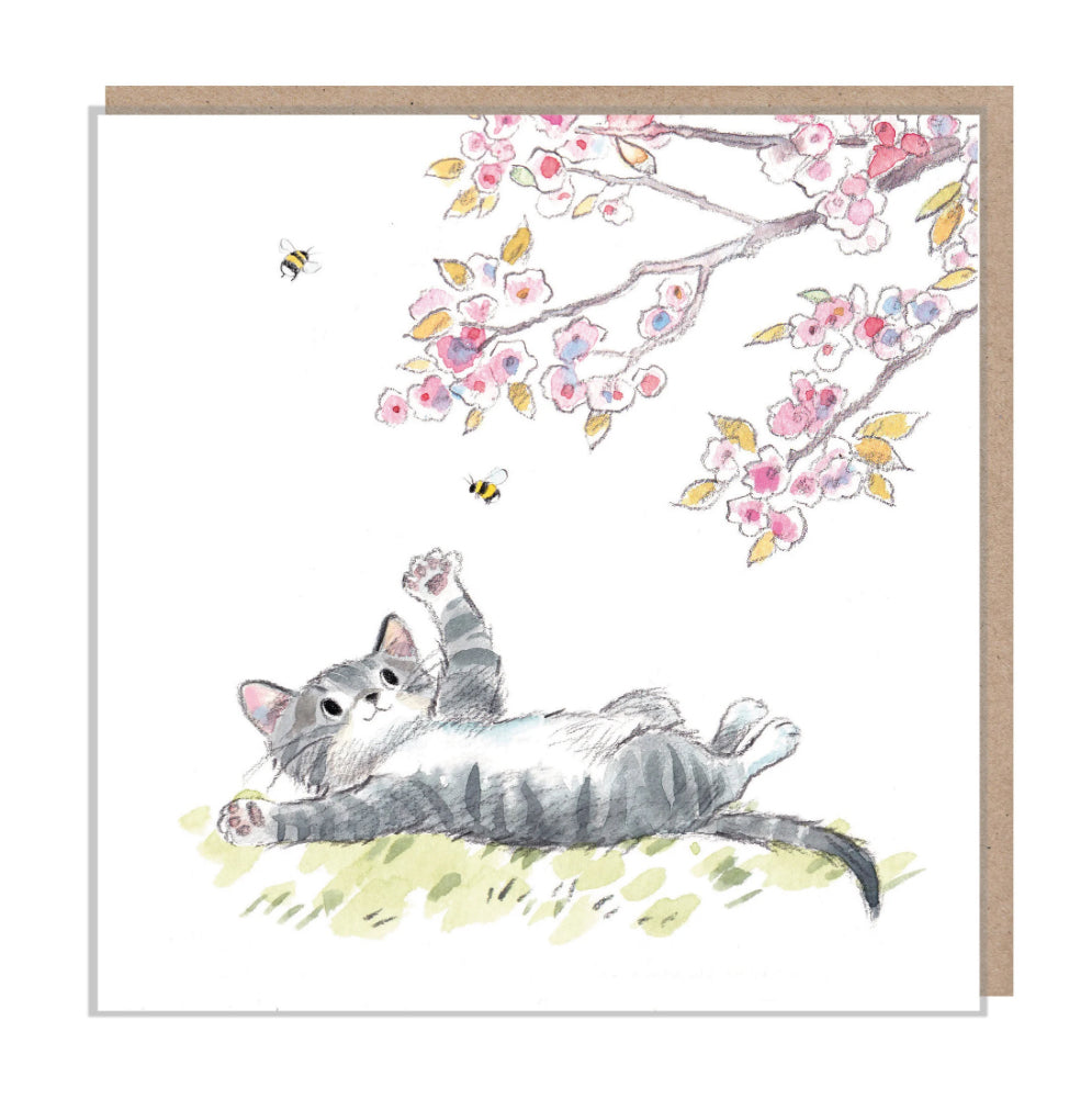 Paper Shed Design Card - Cat under Blossom Tree