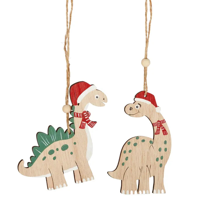 Christmas Dinosaur Hanging Decoration (2 Assorted Designs)