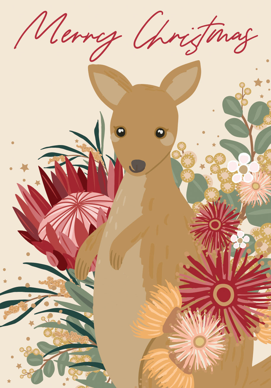 Merry Christmas - Kangaroo Christmas Card