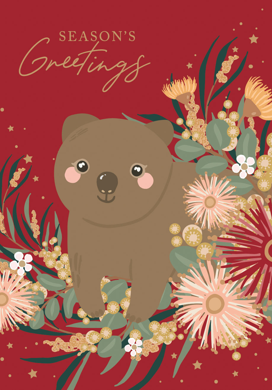 Season’s Greetings - Wombat Christmas Card