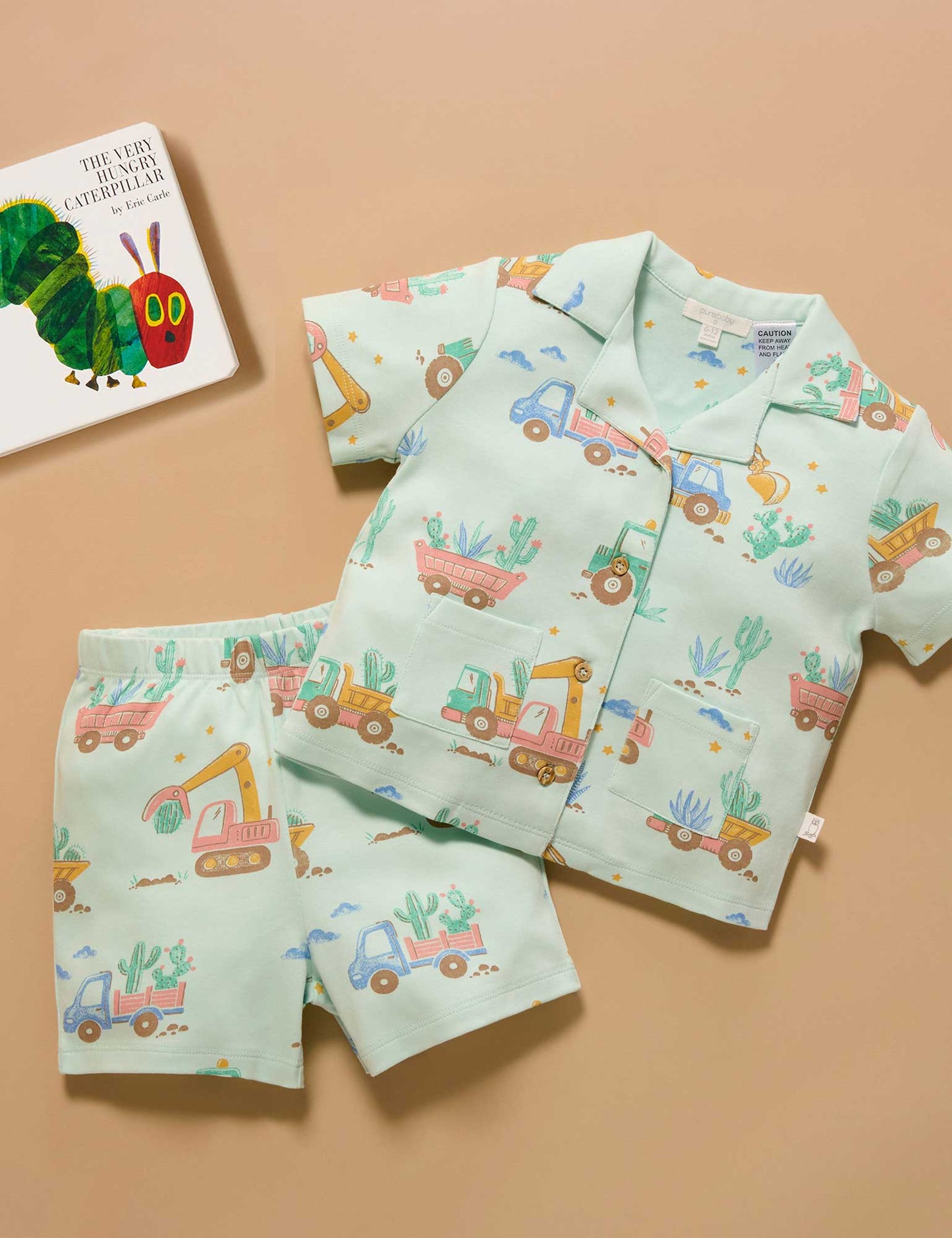 Desert Trucks Button Up PJ Set