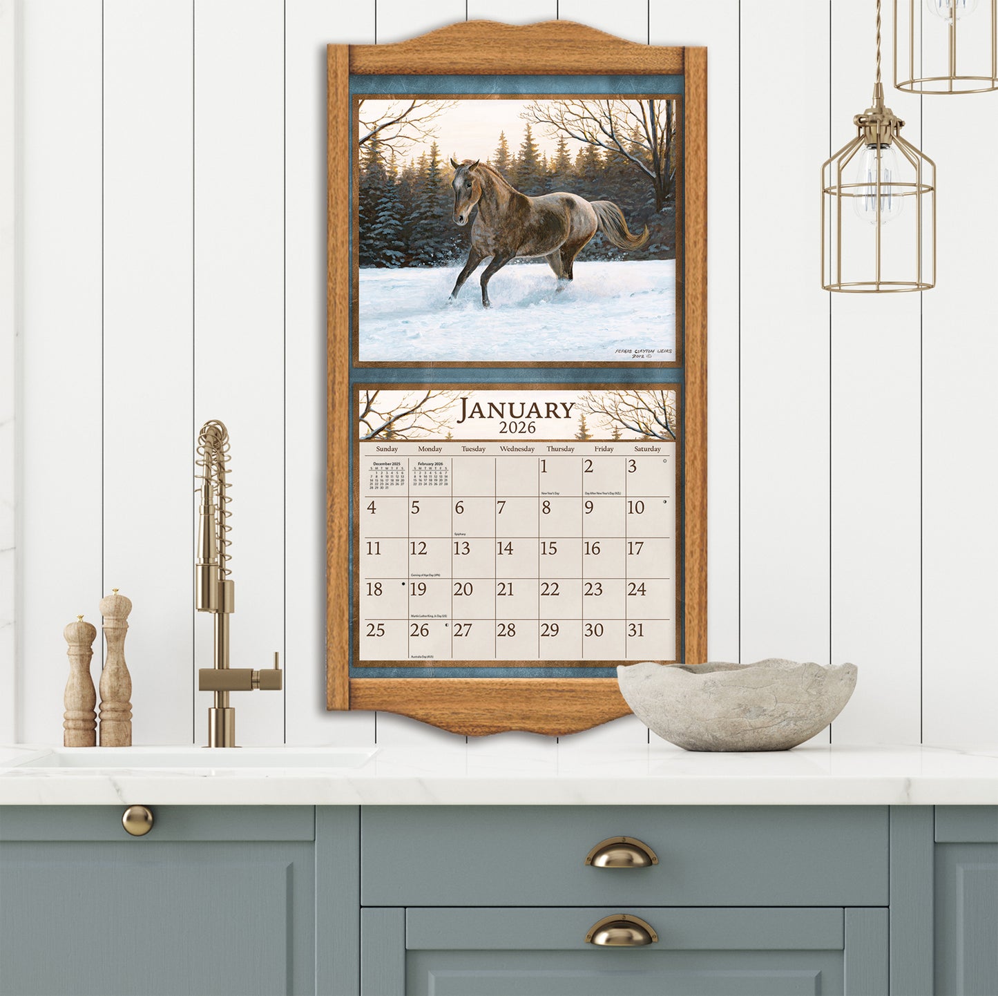 Lang 2026 Calendar - Horses in the Mist