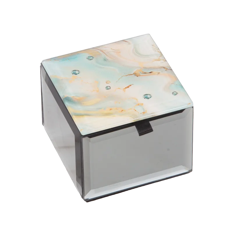 Bling Mini Trinket Box - Aqua Elegance