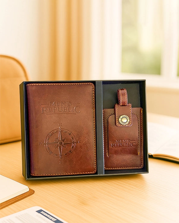 Men’s Republic Travel Wallet and Luggage Tag Set