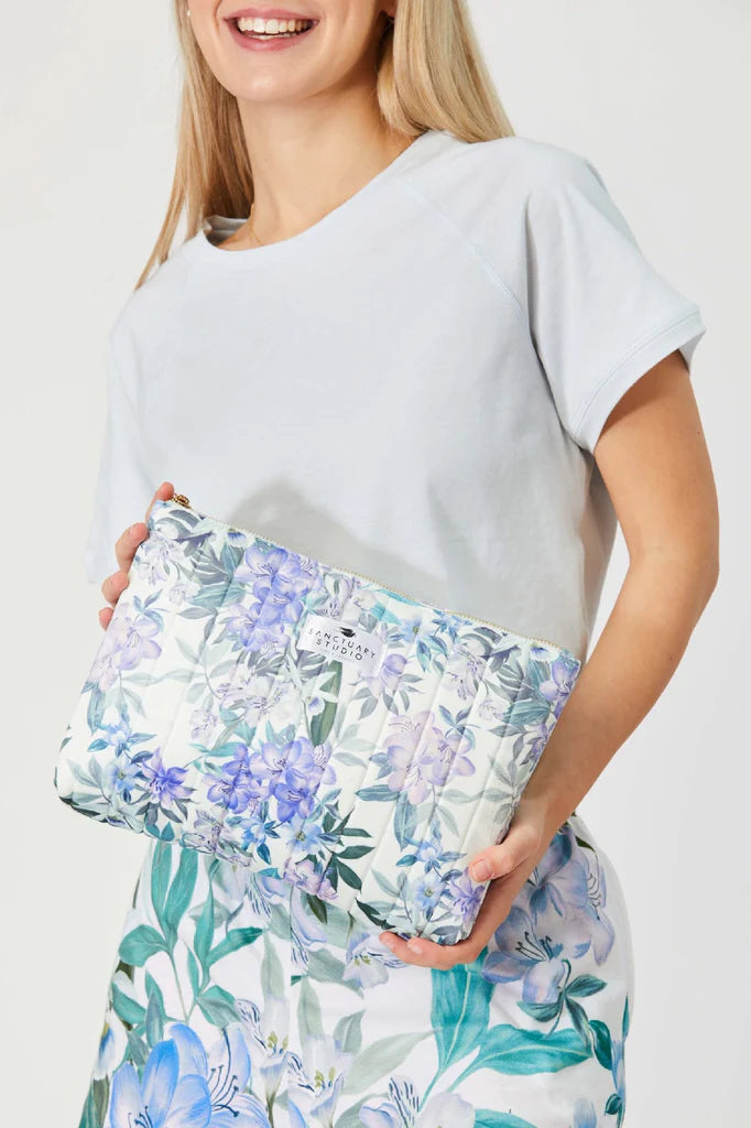 Blue Nymph Large Velvet Cosmetic Bag