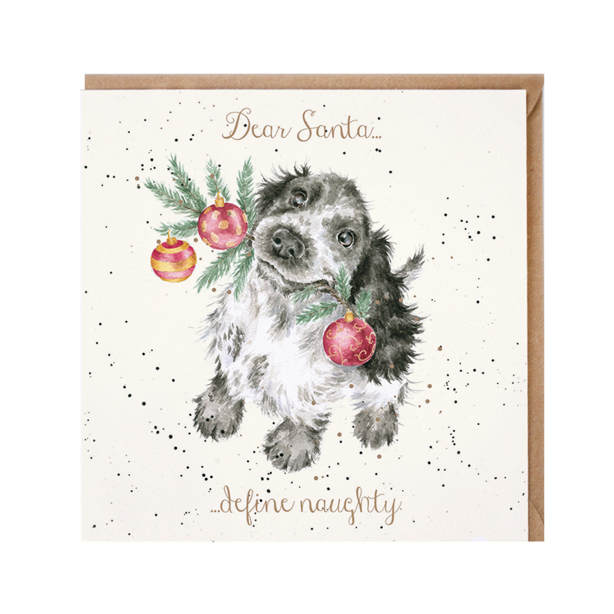 Wrendale Designs Christmas Card - ‘Dear Santa…Define Naughty’ (Spaniel)