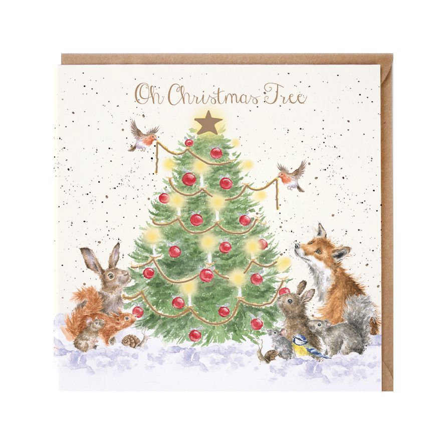 Wrendale Designs Christmas Card - ‘Oh Christmas Tree’ (Woodland Animals)