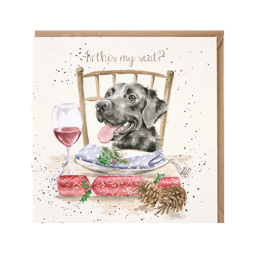 Wrendale Designs Christmas Card - ‘Is This My Seat?’ (Labrador)