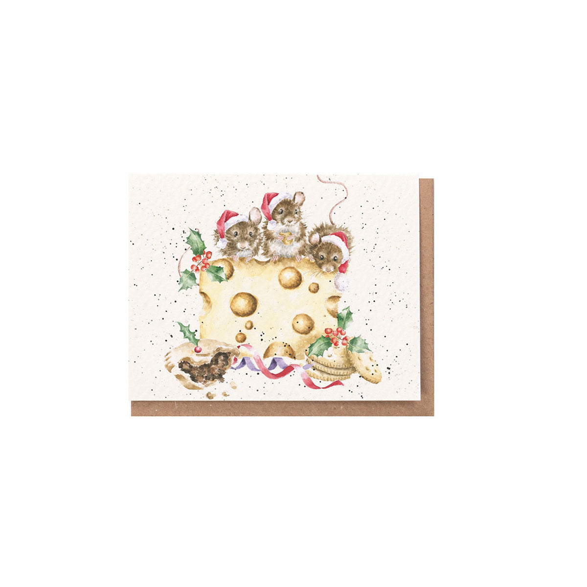 Wrendale Designs Christmas Mini Gift Card - ‘Crackers About Cheese’ (Mice)