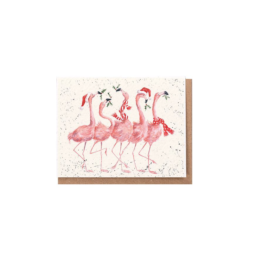 Wrendale Designs Christmas Mini Gift Card - ‘Flamingle Bells’ (Flamingos)