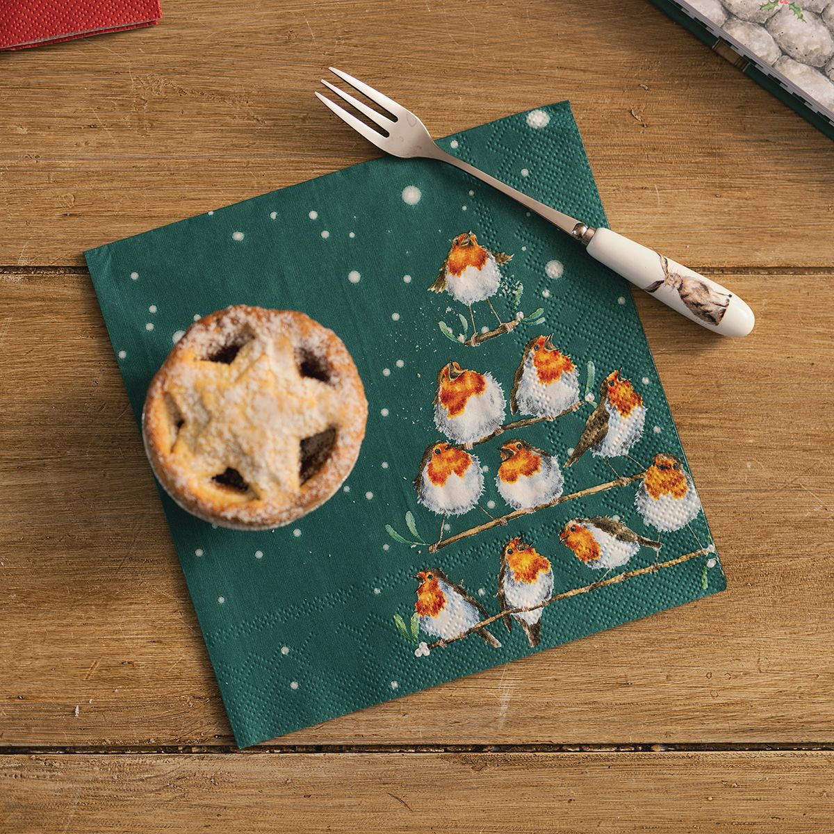 Wrendale Designs Christmas Premium Napkins - ‘Rockin’ Robins’