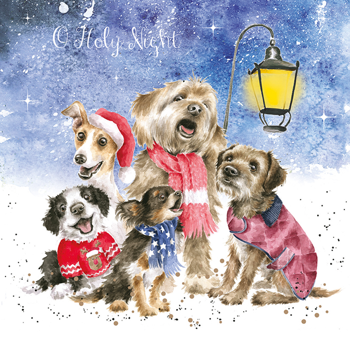 Wrendale Designs Small Christmas Card - ‘O Holy Night’ (Dogs)