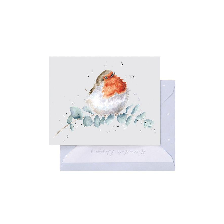 Wrendale Designs Mini Gift Card - Robin and Eucalyptus