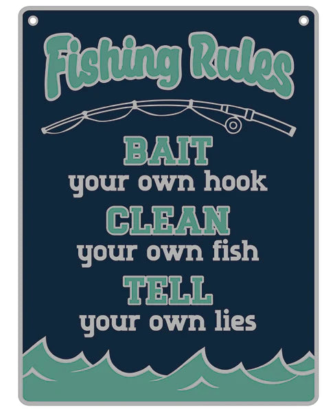 Metal Sign - Fishing Rules