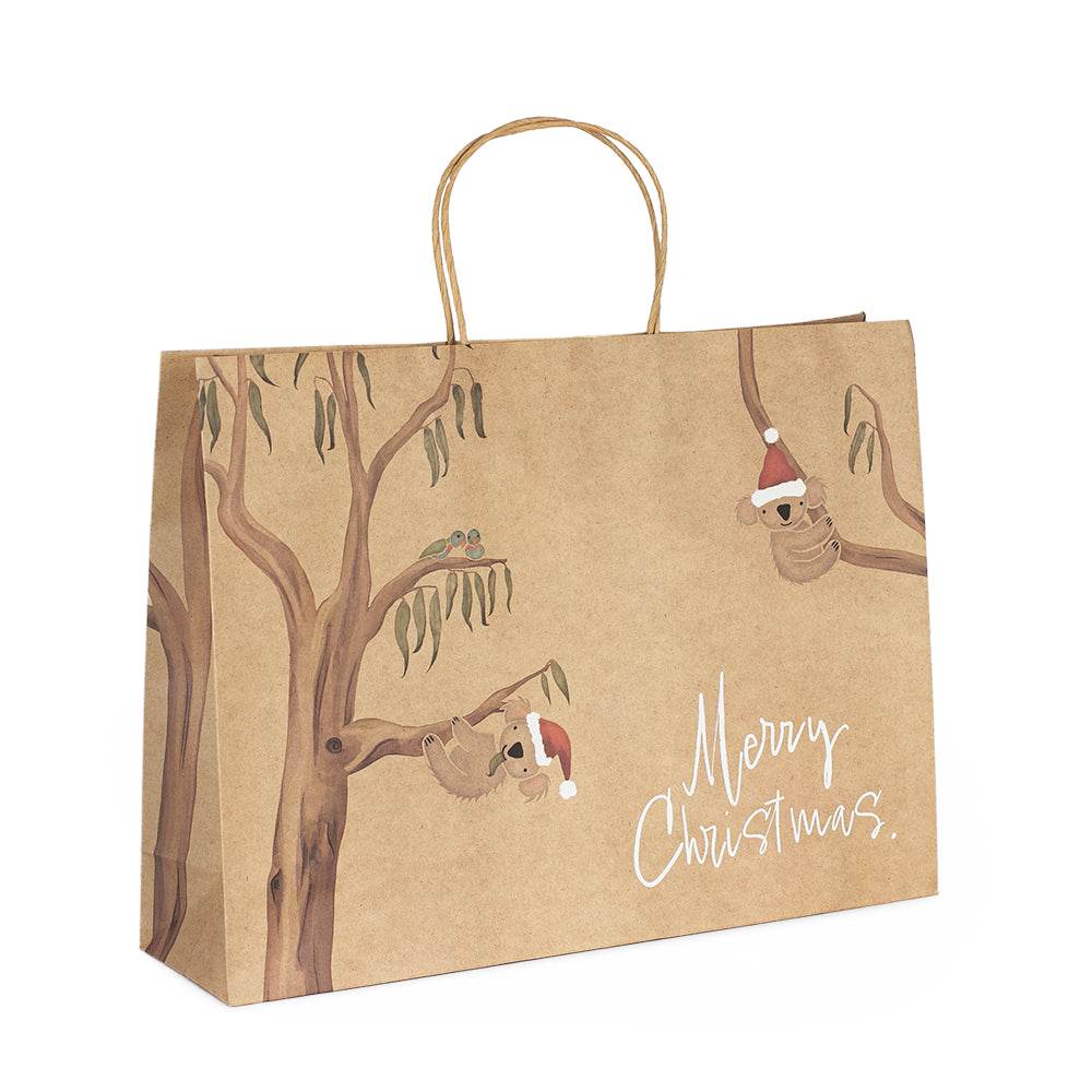 Large Kraft Bag - Merry Christmas Koala