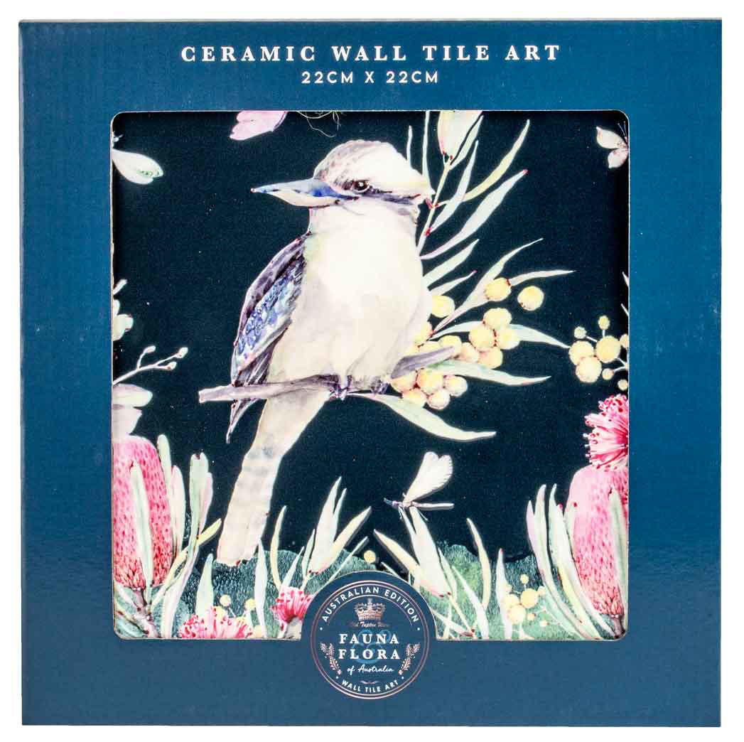 Australian Fauna Ceramic Tile Wall Art - Kookaburra