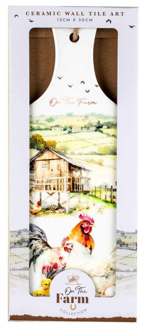 On The Farm Ceramic Paddle Wall Art - Chicken