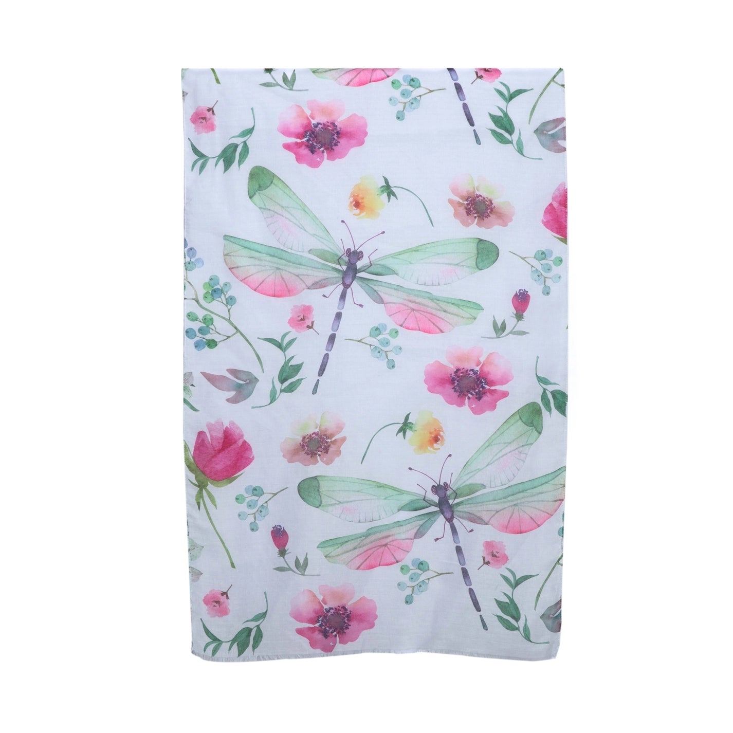 White Dragonfly Garden Scarf