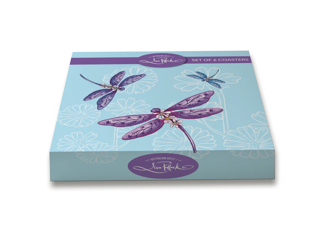 Coasters - Lavender Dragonflies (Set of 6)