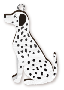 Handmade Wooden Dog Keyring - Dalmatian