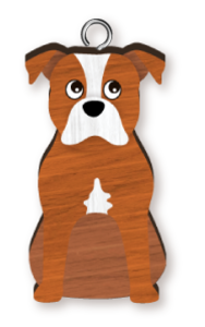Handmade Wooden Dog Keyring - Staffy
