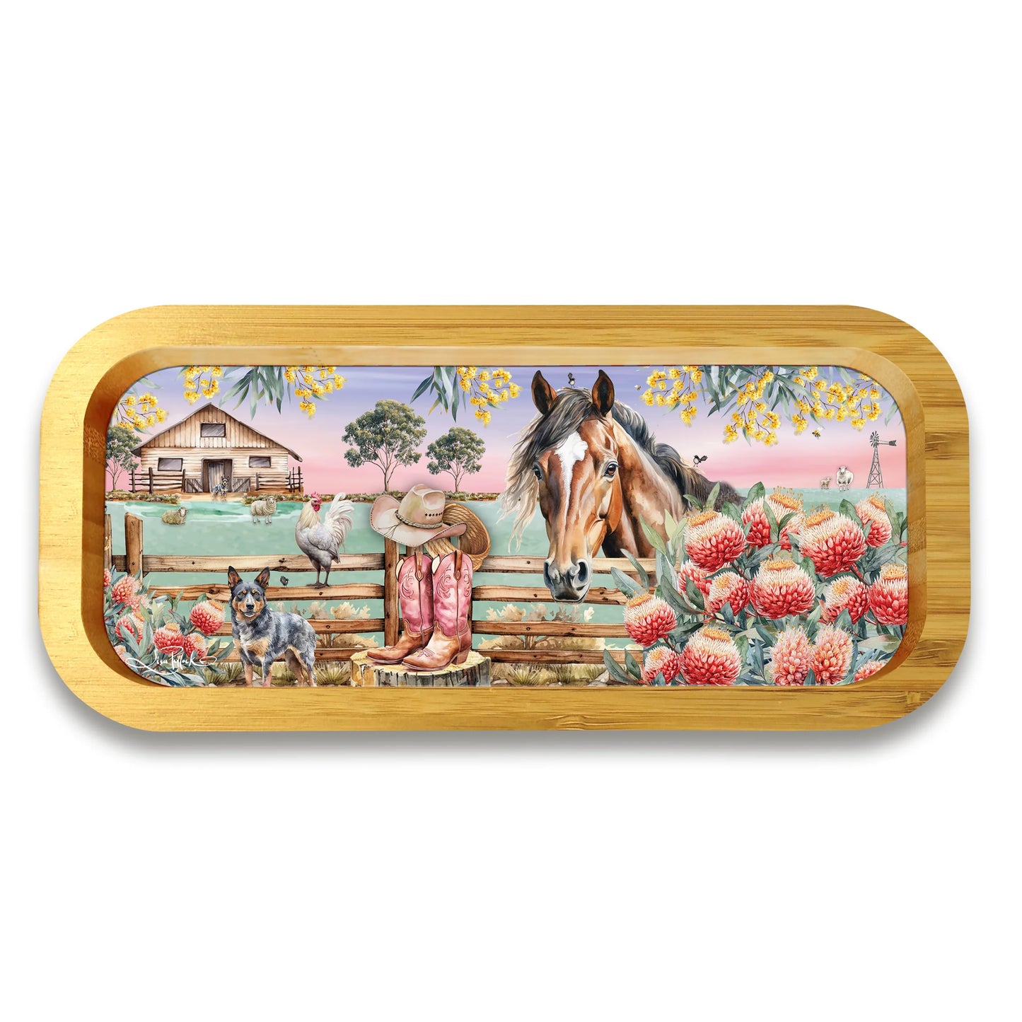 Bamboo Trinket Tray - Country Dusk
