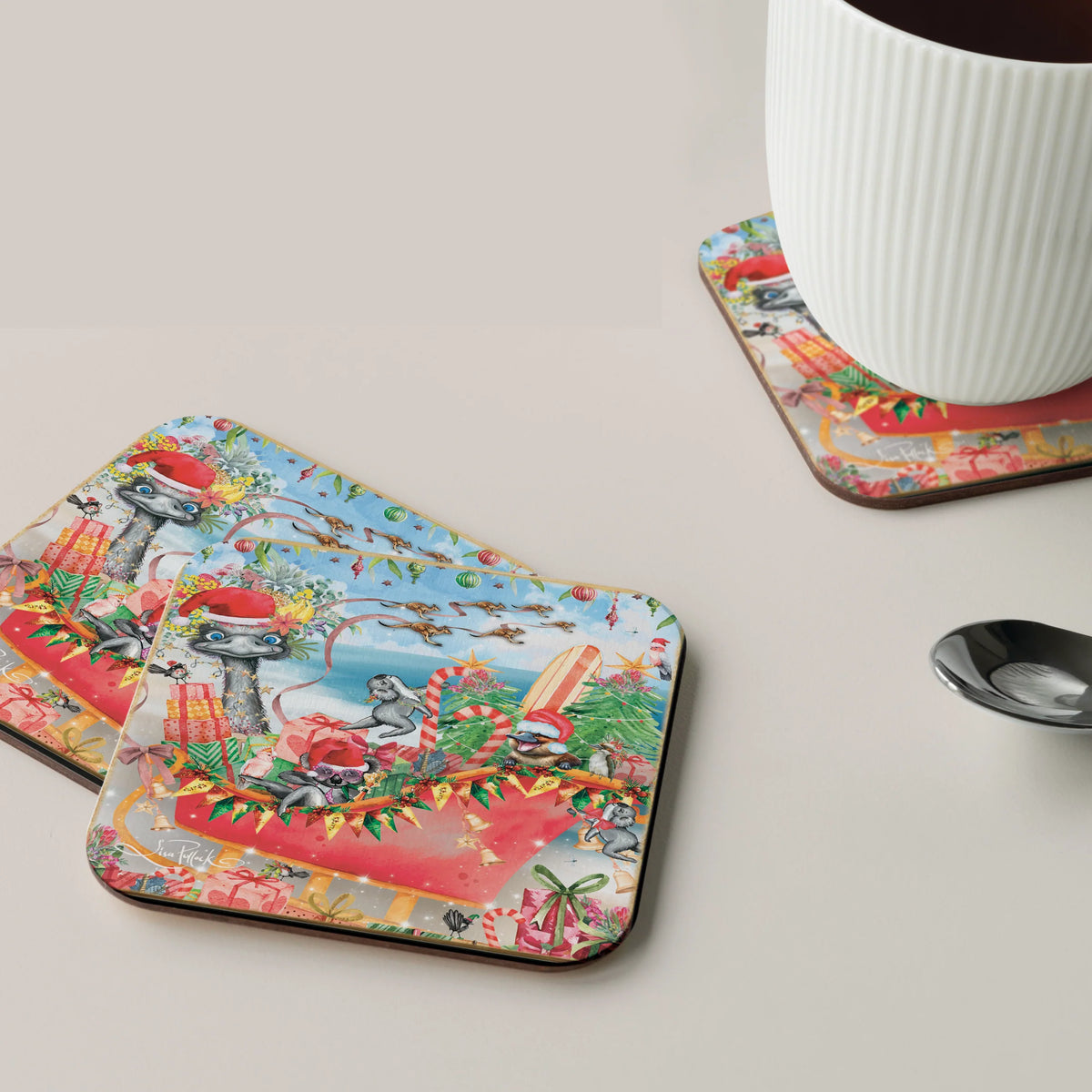 Bamboo Coasters Set of 4 - Festive Frivolities