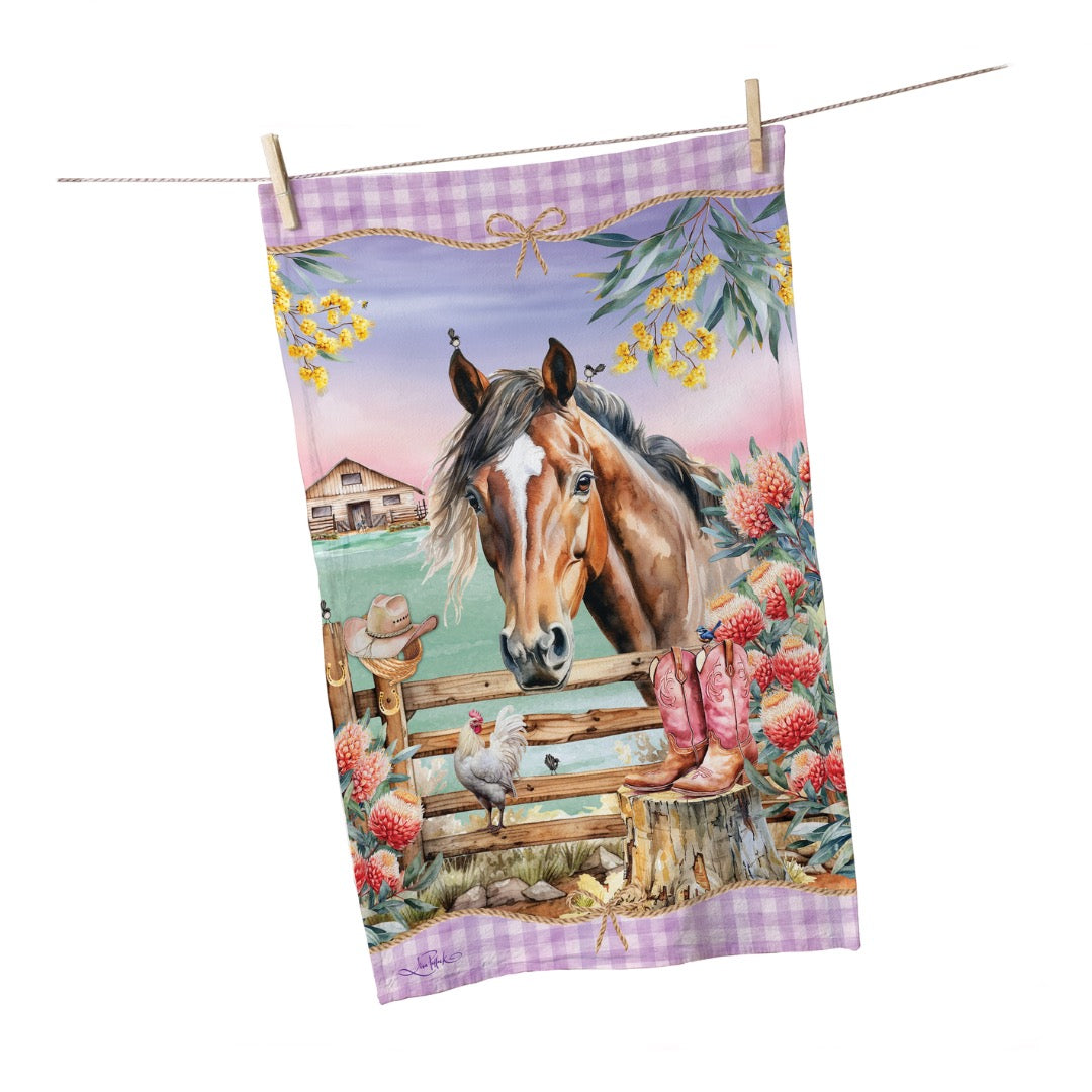 Cotton Tea Towel - Country Dusk