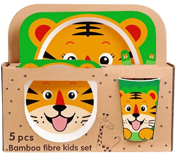 Kids Bamboo Dinner Set - Tiger