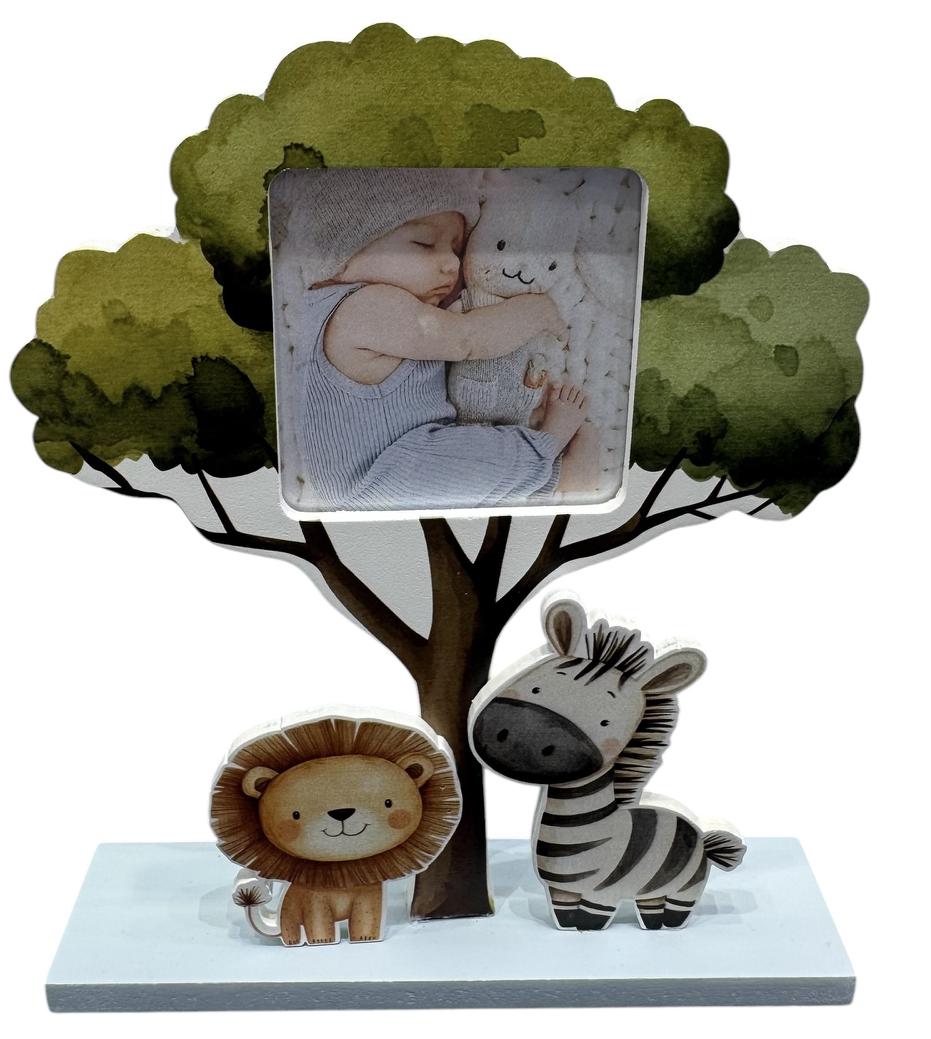 Cute Safari Animals - Blue Baby Tree Photo Frame