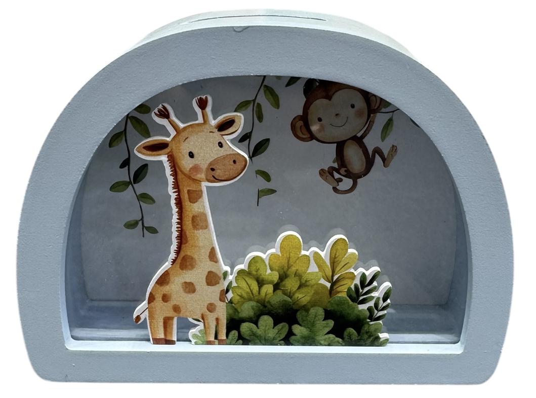Cute Safari Animals - Blue Money Box