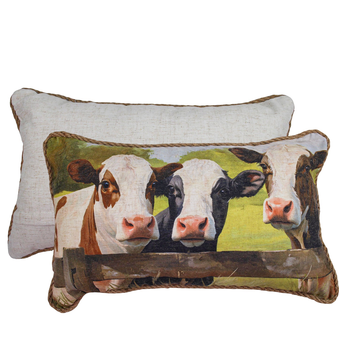 Moo-ving Moment Linen Rectangle Cushion