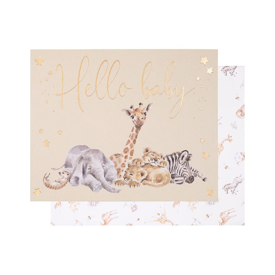 Wrendale Designs Card - Hello Baby (Little Savannah)