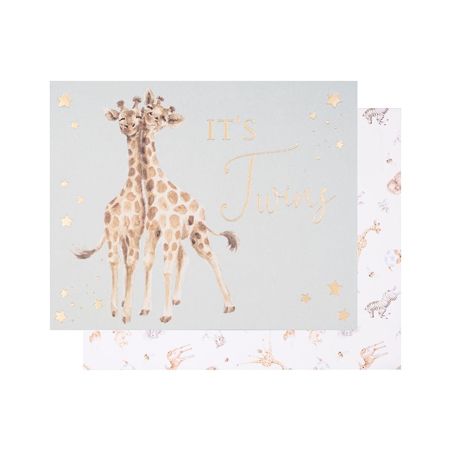 Wrendale Designs Card - It’s Twins (Giraffes)