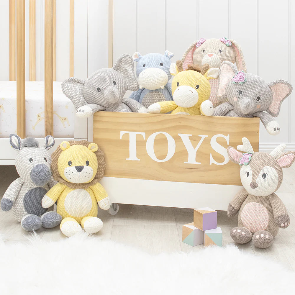 Ella the Elephant Knitted Rattle