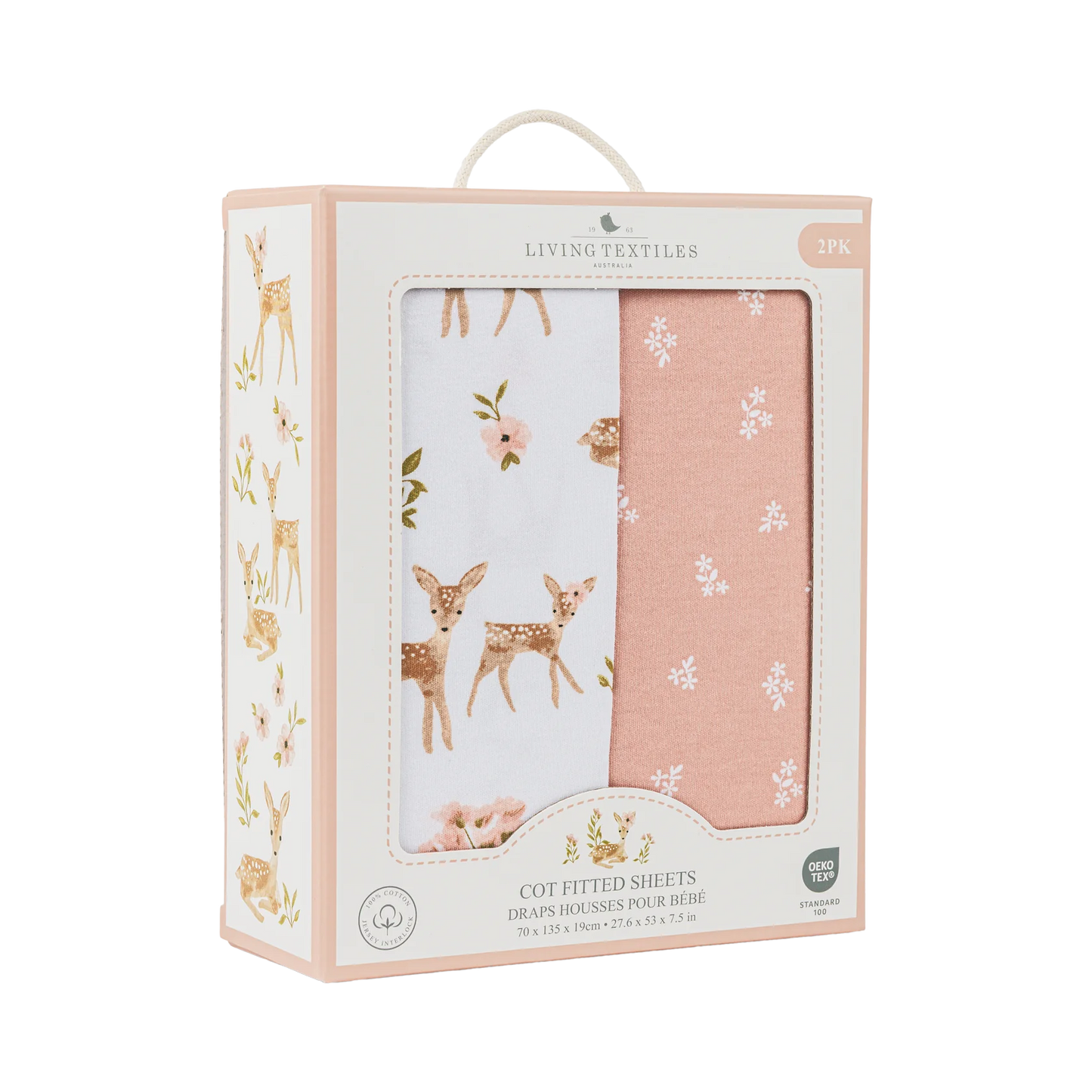 Sophia's Garden - Jersey Cot Fitted Sheet 2pk
