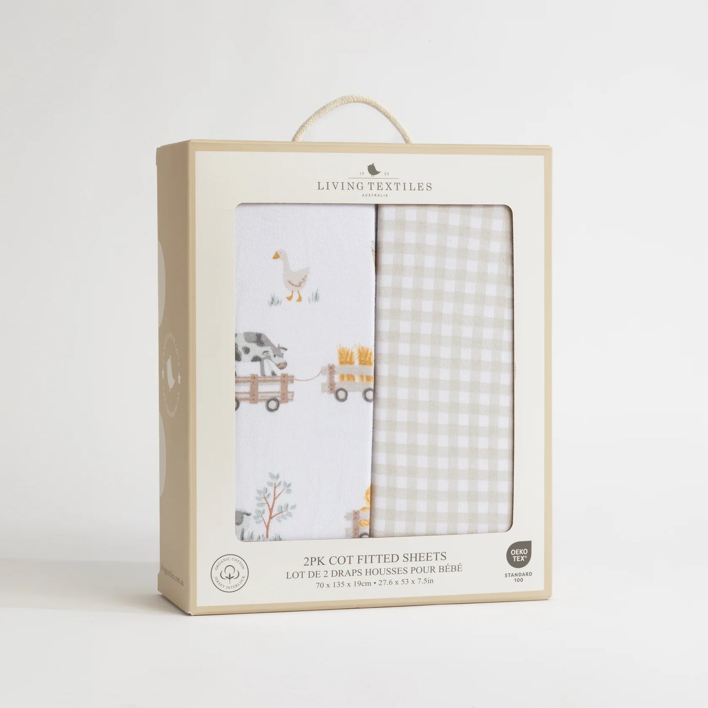 Tractor Ride - Organic Jersey Cot Fitted Sheet 2pk