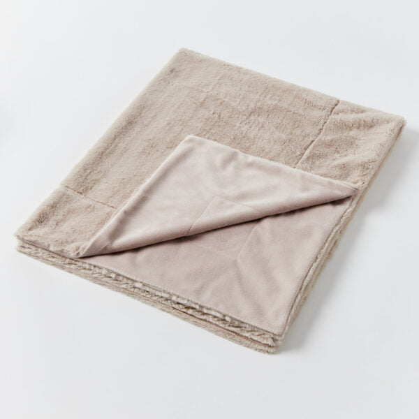 Inka Faux Fur Baby Blanket – Beige