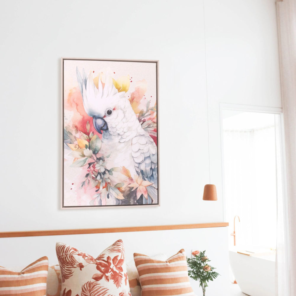 Native Blooms - Cockatoo Framed Canvas