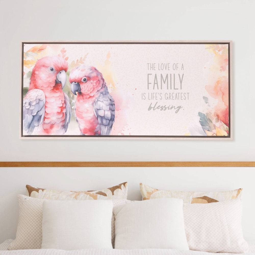 Native Blooms - Galah Framed Canvas