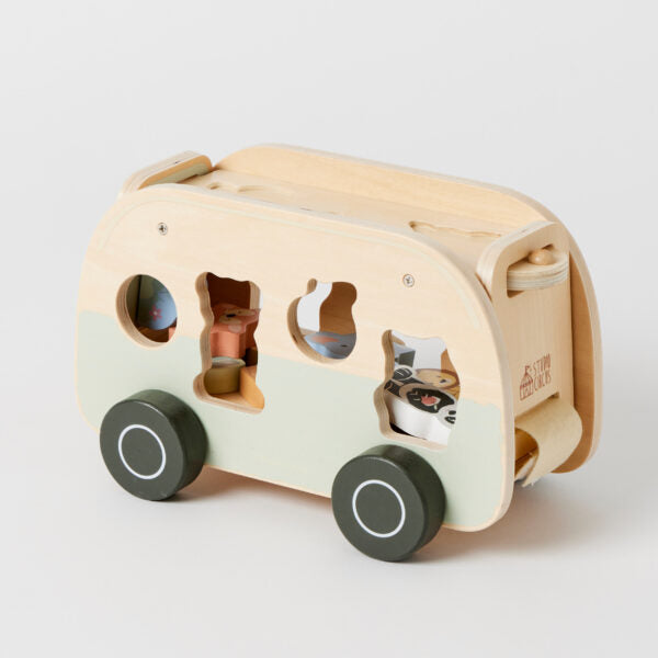 Wooden Animal Camper Van Sorter