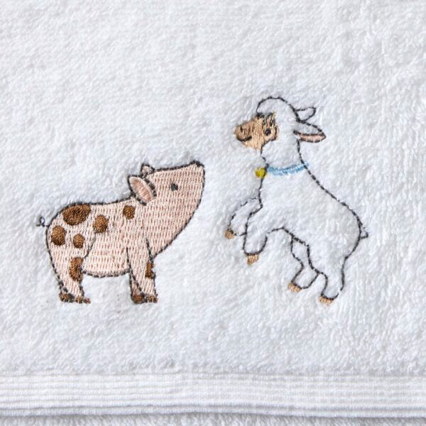 Bath Towel & Face Washer in Organza Bag - Farm Fun