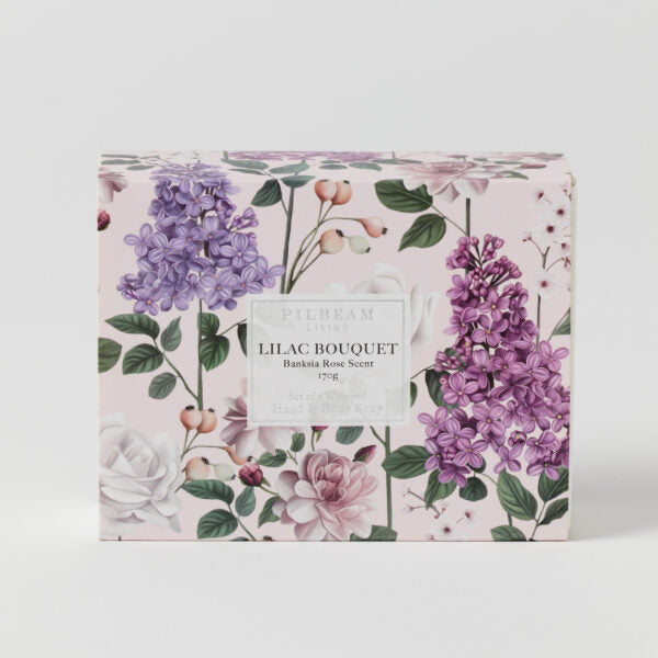 Lilac Bouquet Scented Soap - Set of 2 (French Linen Scent)