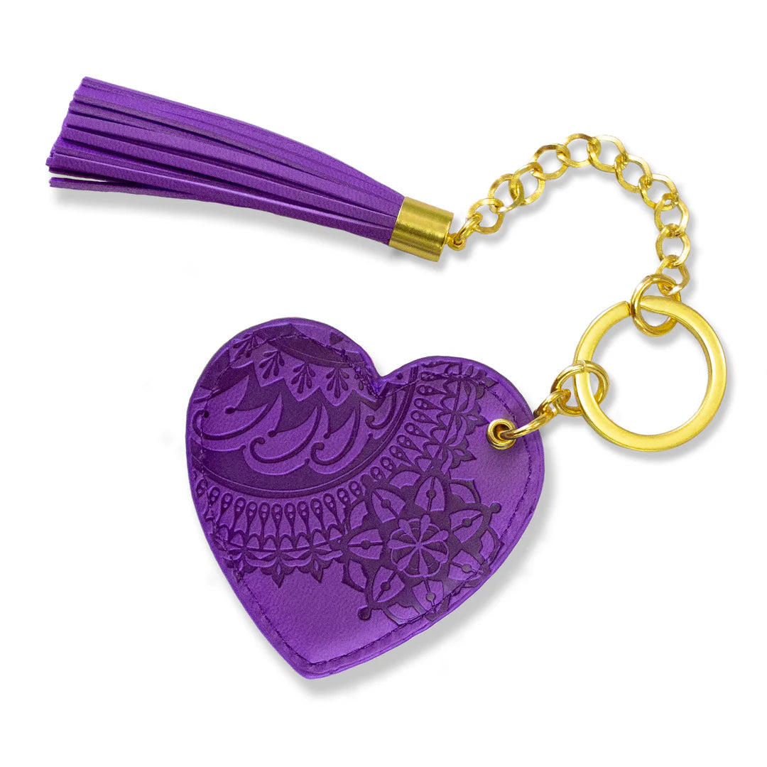 Faux Leather Key Chain - Violet